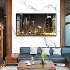 TRANH TREO TƯỜNG PHÒNG KHÁCH KHỔ LỚN - TRANH PHONG CẢNH KIẾN TRÚC HIỆN ĐẠI | MÃ CA-03