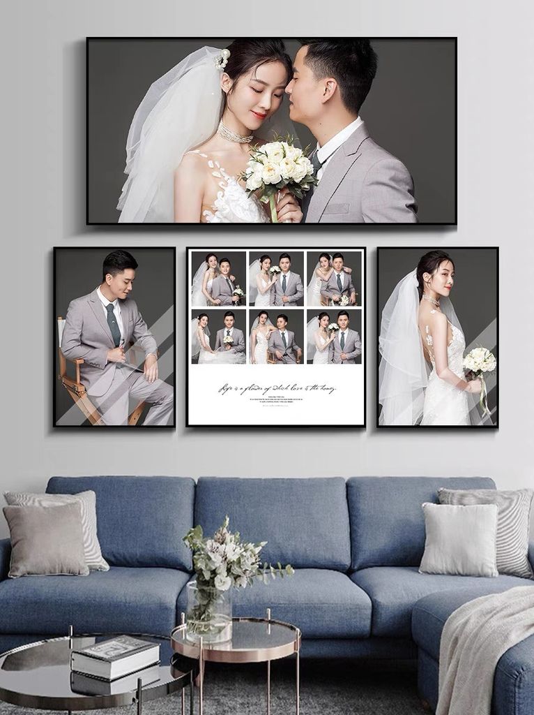 BST12 - TRANH TREO PHÒNG NGỦ - TRANH CƯỚI - TRANH TREO TƯỜNG CẶP ĐÔI  - KIỂU TRANH LIỀN KHỔ