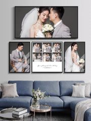 BST12 - TRANH TREO PHÒNG NGỦ - TRANH CƯỚI - TRANH TREO TƯỜNG CẶP ĐÔI  - KIỂU TRANH LIỀN KHỔ