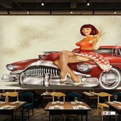 TRANH VẢI DÁN TƯỜNG 3D NHÀ HÀNG, CAFE - MÃ CF-03