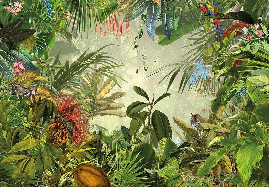 TRANH VẢI DÁN TƯỜNG 3D NHÀ HÀNG, CAFE - TRANH DÁN TƯỜNG TROPICAL NHIỆT ĐỚI | MÃ CF-60