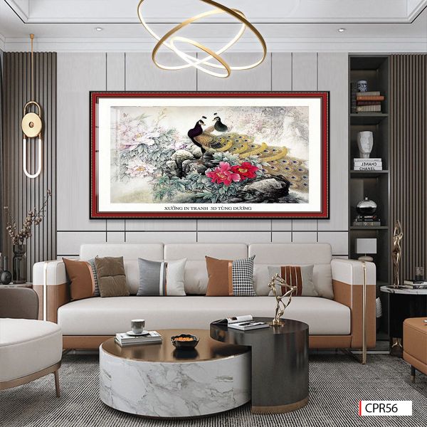 TRANH TREO TƯỜNG - PHÒNG KHÁCH, SAU SOFA - CHỦ ĐỀ CÔNG PHU THÊ VIÊN MÃN - KHỔ LỚN - MÃ:CPR56