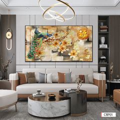 BST80 - TRANH TREO TƯỜNG - TRANH CÔNG RỒNG PHƯỢNG HỔ - TRANG TRÍ PHÒNG KHÁCH, SAU SOFA - TRANH NGANG