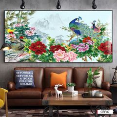 TRANH TREO TƯỜNG - PHÒNG KHÁCH, SAU SOFA - CHỦ ĐỀ CÔNG PHU THÊ VIÊN MÃN - KHỔ LỚN - MÃ: CRP-07