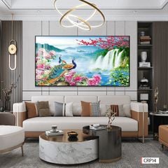 BST69 - TRANH TREO TƯỜNG - TRANG TRÍ PHÒNG KHÁCH, SAU SOFA - CHỦ ĐỀ TRANH RỒNG BAY PHƯỢNG MÚA - KHỔ LỚN