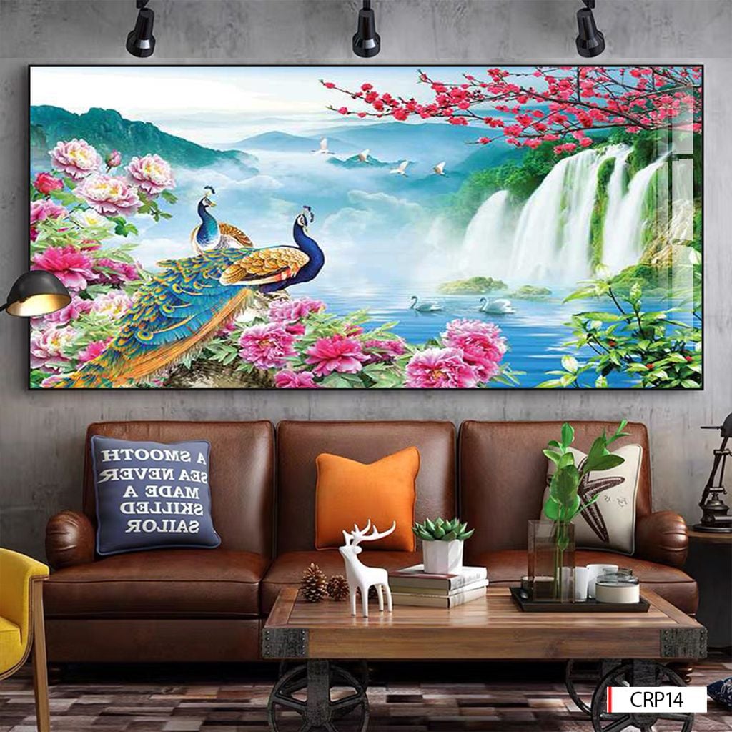 BST80 - TRANH TREO TƯỜNG - TRANH CÔNG RỒNG PHƯỢNG HỔ - TRANG TRÍ PHÒNG KHÁCH, SAU SOFA - TRANH NGANG
