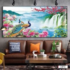 BST80 - TRANH TREO TƯỜNG - TRANH CÔNG RỒNG PHƯỢNG HỔ - TRANG TRÍ PHÒNG KHÁCH, SAU SOFA - TRANH NGANG