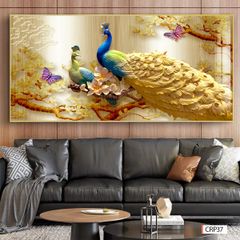 BST69 - TRANH TREO TƯỜNG - TRANG TRÍ PHÒNG KHÁCH, SAU SOFA - CHỦ ĐỀ TRANH RỒNG BAY PHƯỢNG MÚA - KHỔ LỚN