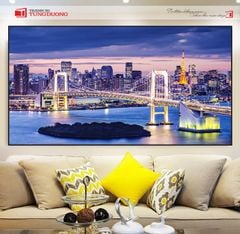 527 - TRANH TREO PHÒNG KHÁCH HIỆN ĐẠI - TRANH TRANG TRÍ - TRANH TREO TƯỜNG PHONG CẢNH CHÂU ÂU - KIỂU TRANH LIỀN KHỔ | MÃ CT0043