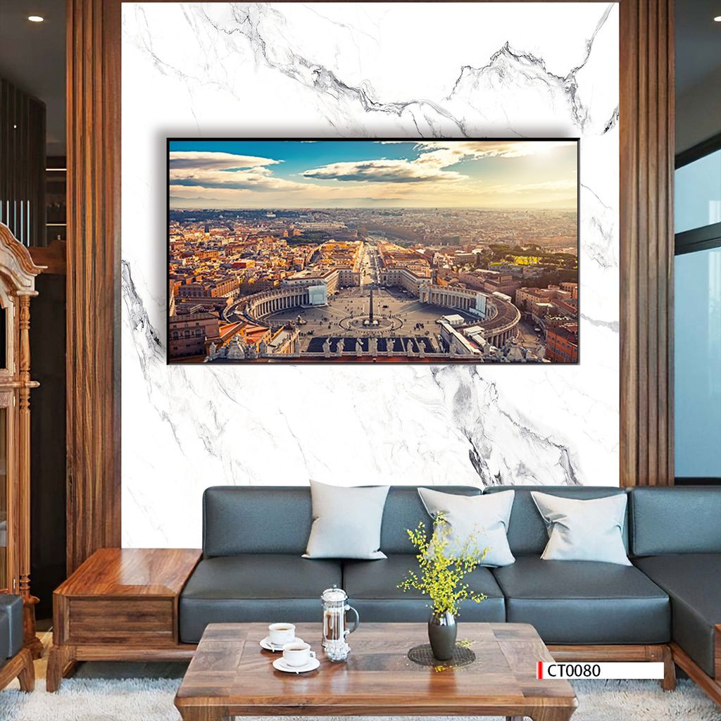 TRANH TREO TƯỜNG PHÒNG KHÁCH - TRANH PHONG CẢNH CHÂU ÂU HIỆN ĐẠI - KHỔ LỚN | MÃ CT0080
