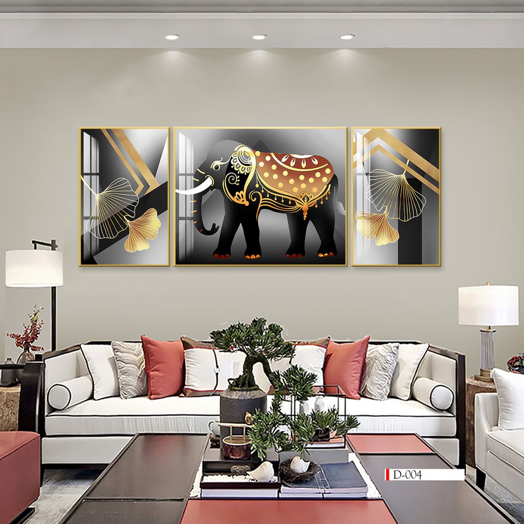 TRANH TREO PHÒNG KHÁCH HIỆN ĐẠI TRỪU TƯỢNG - TRANH GHÉP BỘ 3 BỨC | MÃ D-004