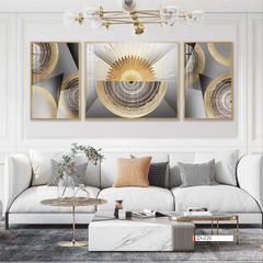 TRANH TREO PHÒNG KHÁCH HIỆN ĐẠI TRỪU TƯỢNG - TRANH GHÉP BỘ 3 BỨC | MÃ D-028