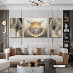 TRANH TREO PHÒNG KHÁCH HIỆN ĐẠI TRỪU TƯỢNG - TRANH GHÉP BỘ 3 BỨC | MÃ D-028