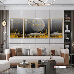 TRANH TREO PHÒNG KHÁCH HIỆN ĐẠI TRỪU TƯỢNG - TRANH GHÉP BỘ 3 BỨC | MÃ D-031