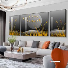 TRANH TREO PHÒNG KHÁCH HIỆN ĐẠI TRỪU TƯỢNG - TRANH GHÉP BỘ 3 BỨC | MÃ D-031