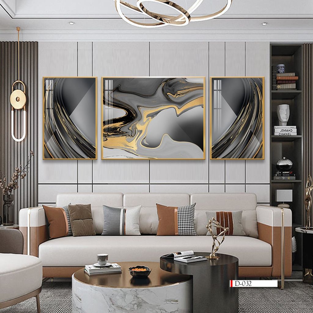 TRANH TREO TƯỜNG PHÒNG KHÁCH - TRANH ĐỒNG QUÊ GHÉP BỘ 3 BỨC | MÃ D-032