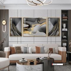 TRANH TREO TƯỜNG PHÒNG KHÁCH - TRANH ĐỒNG QUÊ GHÉP BỘ 3 BỨC | MÃ D-032