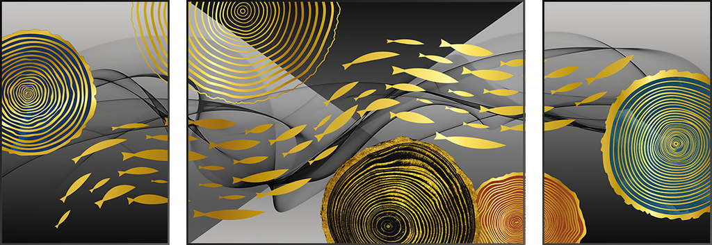 TRANH TREO TƯỜNG PHÒNG KHÁCH - TRANH ĐỒNG QUÊ GHÉP BỘ 3 BỨC | MÃ D-035