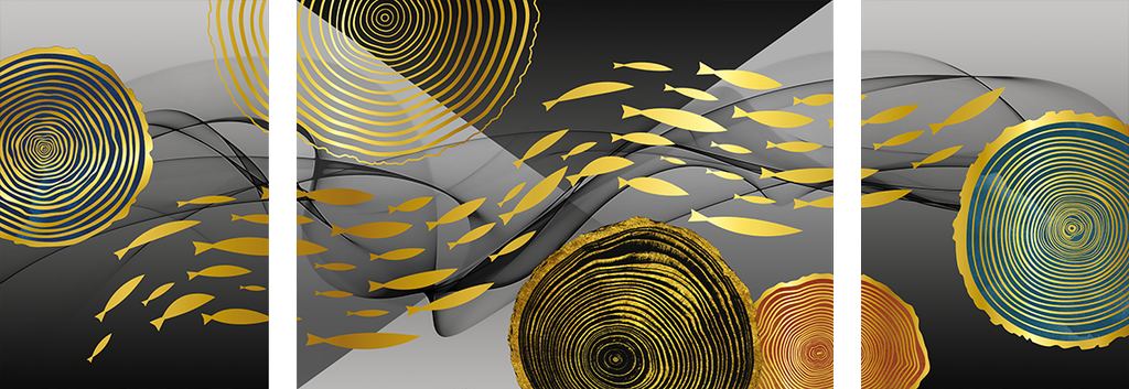 TRANH TREO TƯỜNG PHÒNG KHÁCH - TRANH ĐỒNG QUÊ GHÉP BỘ 3 BỨC | MÃ D-035