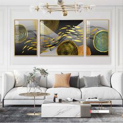 TRANH TREO TƯỜNG PHÒNG KHÁCH - TRANH ĐỒNG QUÊ GHÉP BỘ 3 BỨC | MÃ D-035