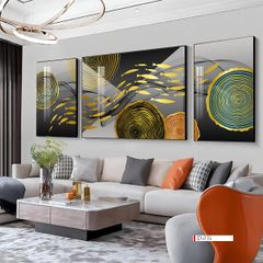 TRANH TREO TƯỜNG PHÒNG KHÁCH - TRANH ĐỒNG QUÊ GHÉP BỘ 3 BỨC | MÃ D-035