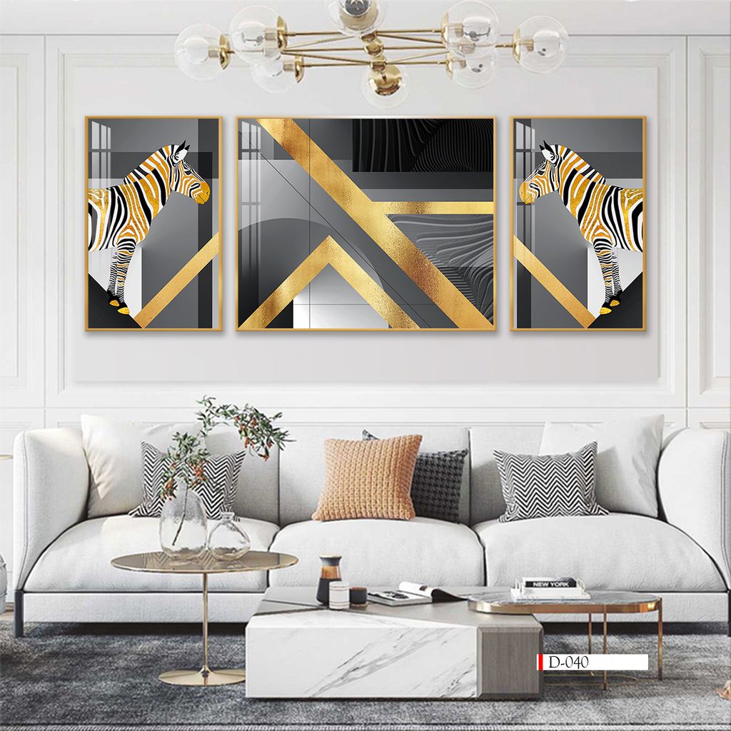 TRANH TREO TƯỜNG PHÒNG KHÁCH - TRANH ĐỒNG QUÊ GHÉP BỘ 3 BỨC | MÃ D-040