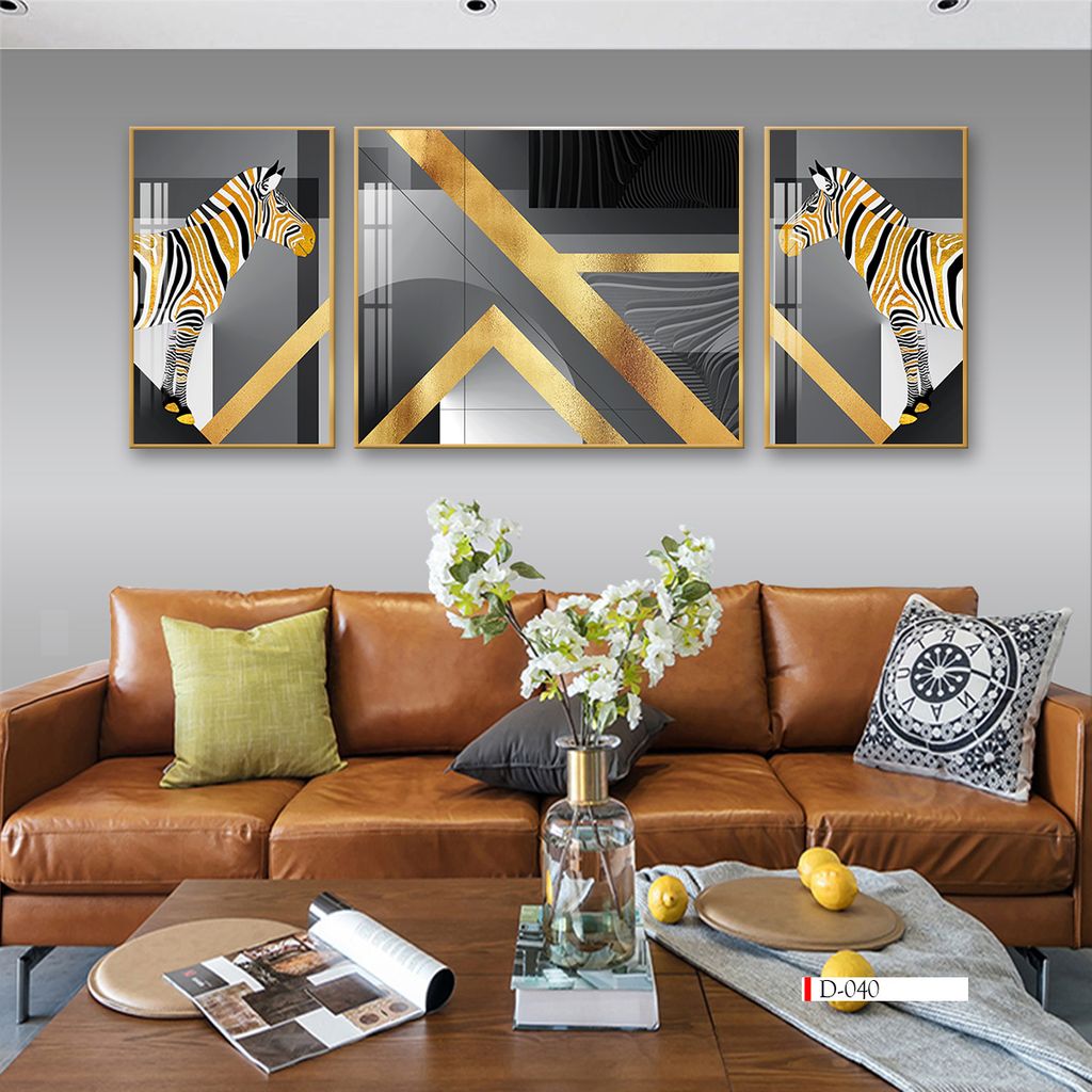 TRANH TREO TƯỜNG PHÒNG KHÁCH - TRANH ĐỒNG QUÊ GHÉP BỘ 3 BỨC | MÃ D-040