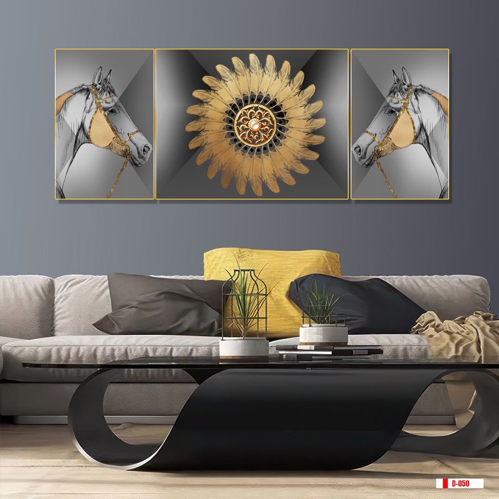 TRANH TREO PHÒNG KHÁCH HIỆN ĐẠI TRỪU TƯỢNG - TRANH GHÉP BỘ 3 BỨC | MÃ D-050