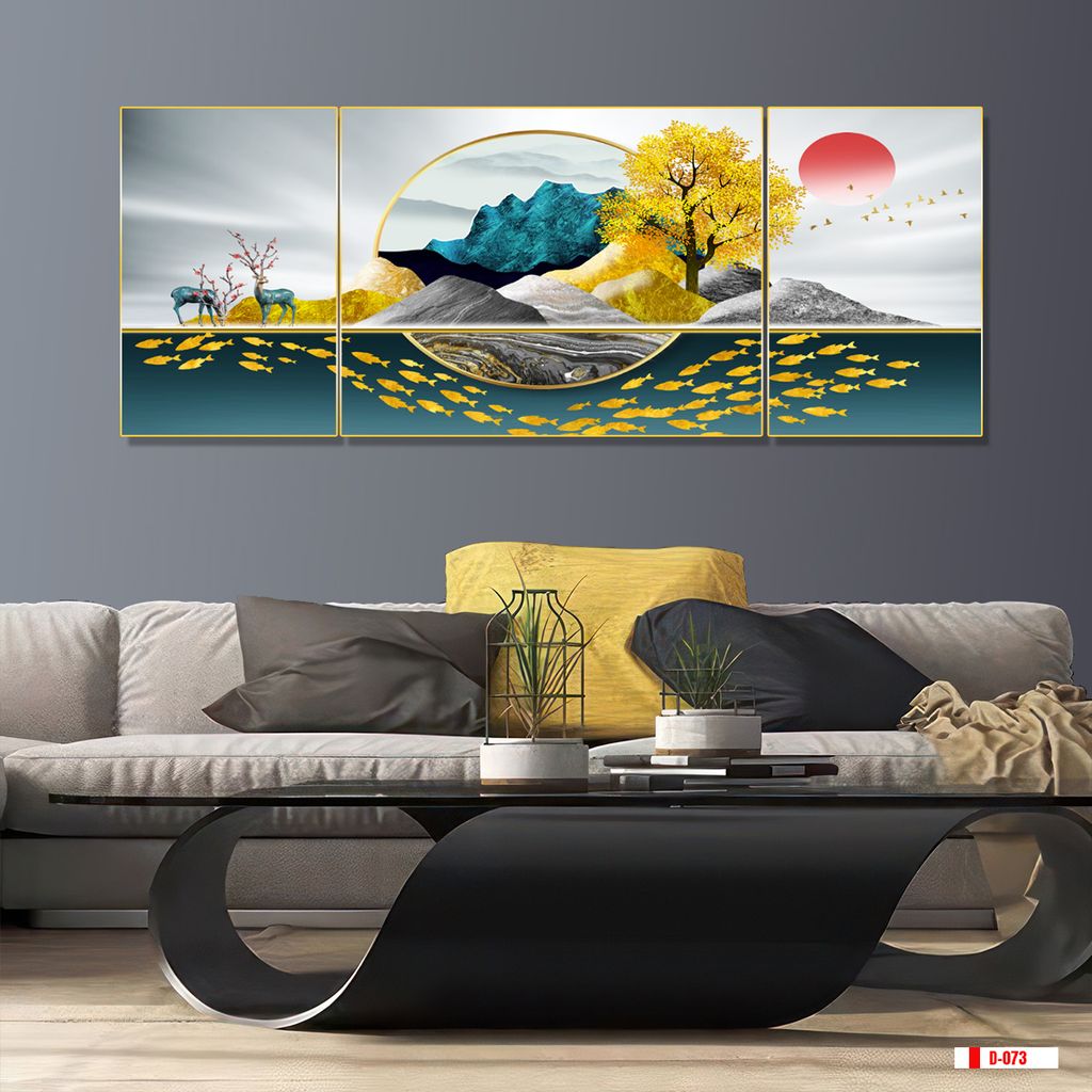 TRANH TREO TƯỜNG PHÒNG KHÁCH - TRANH HƯƠU TÀI LỘC | MÃ D-073