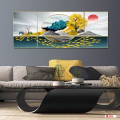 TRANH TREO TƯỜNG PHÒNG KHÁCH - TRANH HƯƠU TÀI LỘC | MÃ D-073