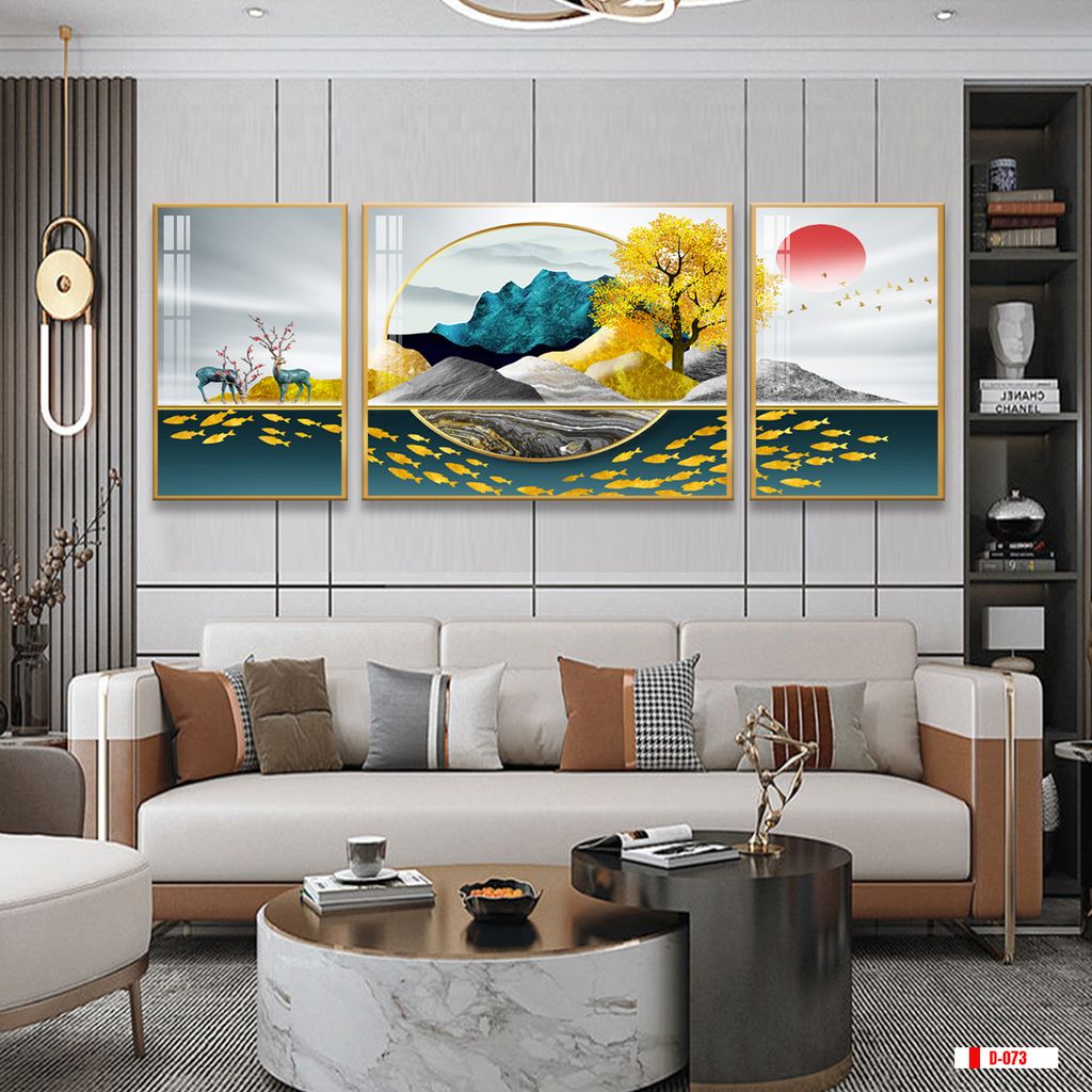 TRANH TREO TƯỜNG PHÒNG KHÁCH - TRANH HƯƠU TÀI LỘC | MÃ D-073