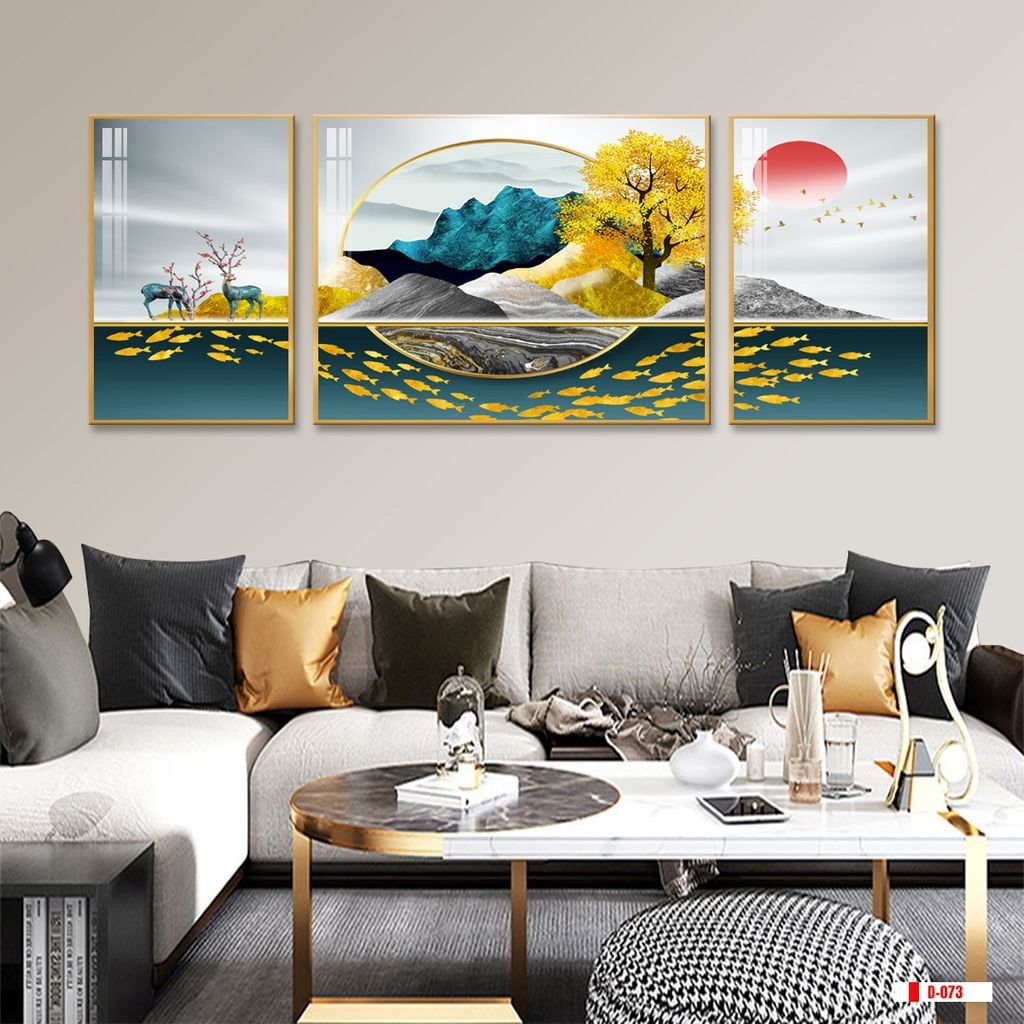 TRANH TREO TƯỜNG PHÒNG KHÁCH - TRANH HƯƠU TÀI LỘC | MÃ D-073