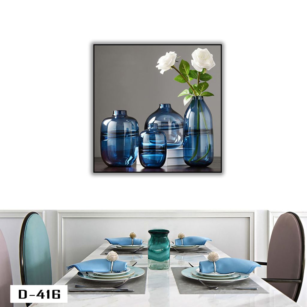 TRANH TREO TƯỜNG KHUNG HỢP KIM - TRANH TREO PHÒNG ĂN - TRANH TREO BÌNH HOA - HOA - D-416