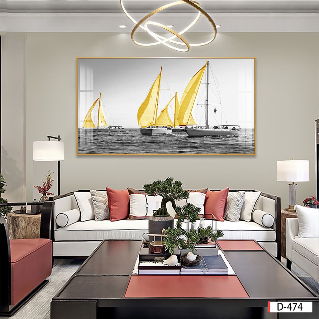 BST43 - TRANH TREO TƯỜNG - TRANG TRÍ PHÒNG KHÁCH, VÁCH TIVI - CHỦ ĐỀ THUẬN BUỒM XUÔI GIÓ - KHỔ LỚN