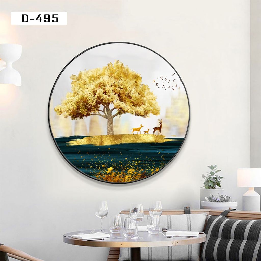 TRANH DECOR NỘI THẤT - TRANH TRÒN - TRANH LỤC GIÁC | MÃ D-495