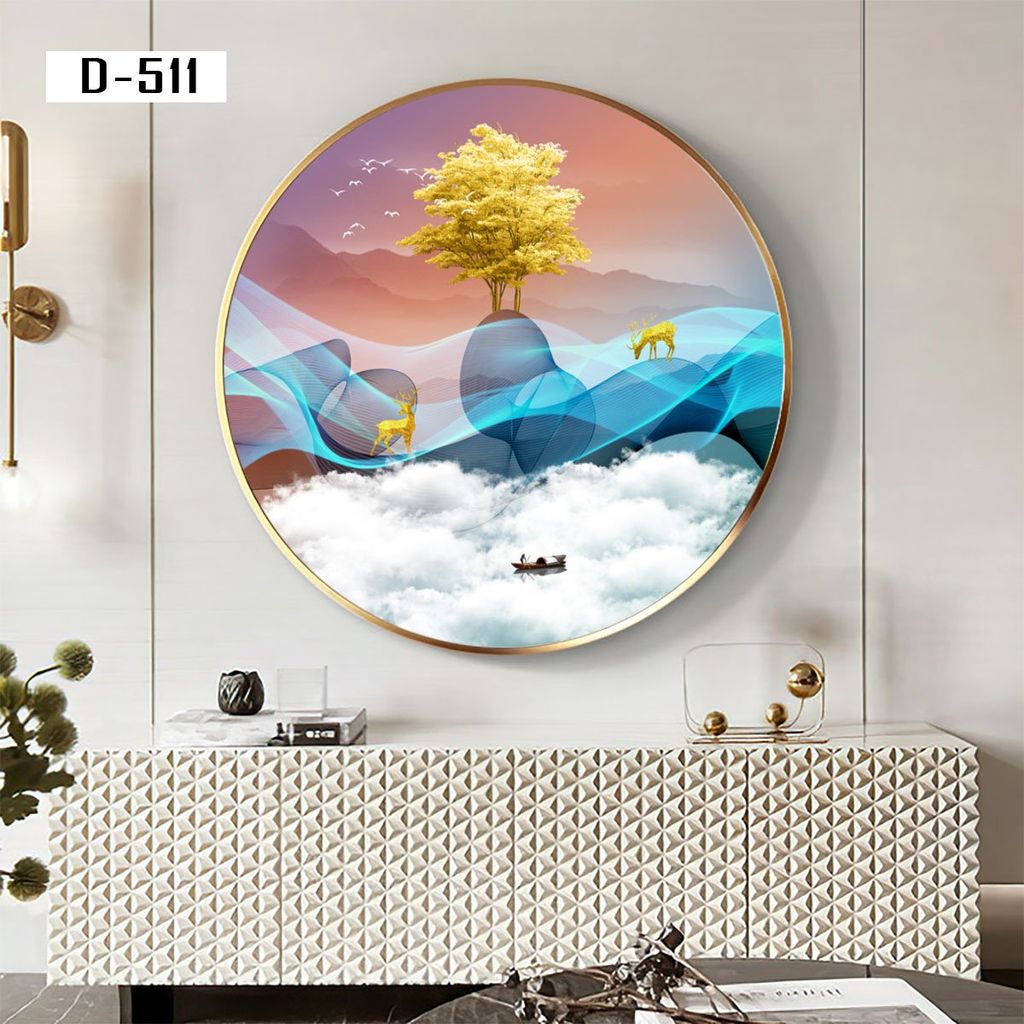 TRANH DECOR NỘI THẤT - TRANH TRÒN - TRANH LỤC GIÁC | MÃ D-511