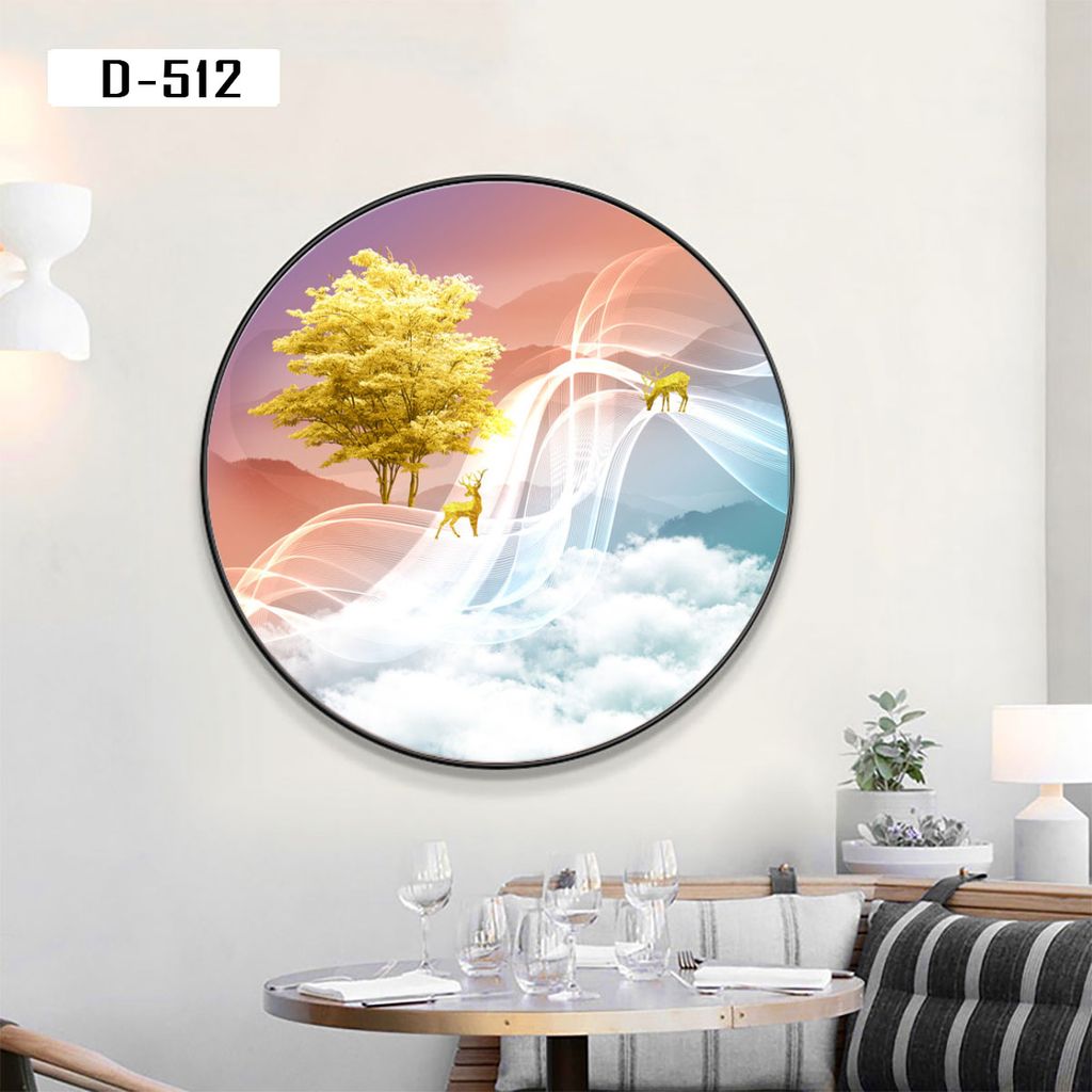 TRANH DECOR NỘI THẤT - TRANH TRÒN - TRANH LỤC GIÁC | MÃ D-512