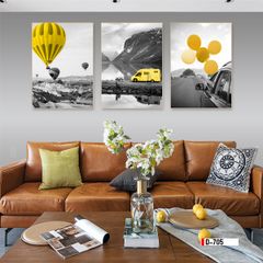 TRANH TREO TƯỜNG PHÒNG ĂN - PHÒNG KHÁCH - TRANH PHONG CẢNH GHÉP BỘ 3 BỨC | MÃ D-705