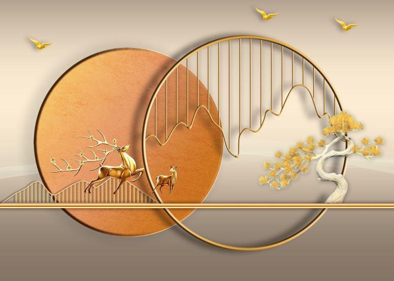 736 - TRANH TREO TƯỜNG PHÒNG ĂN - TRANH TRANG TRÍ - TRANH TRANH HƯƠU TÀI LỘC HIỆN ĐẠI | MÃ DBX-6613