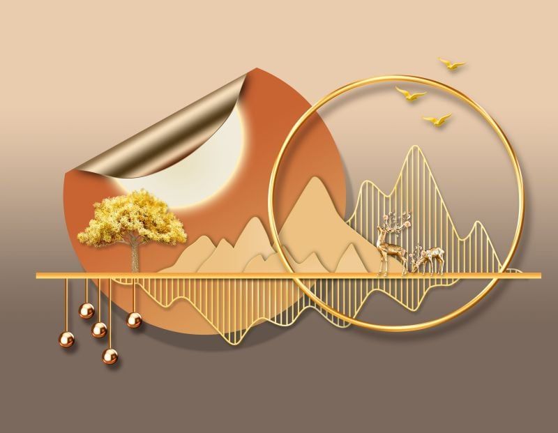 738 - TRANH TREO TƯỜNG PHÒNG ĂN - TRANH TRANG TRÍ - TRANH TRANH HƯƠU TÀI LỘC HIỆN ĐẠI | MÃ DBX-6621