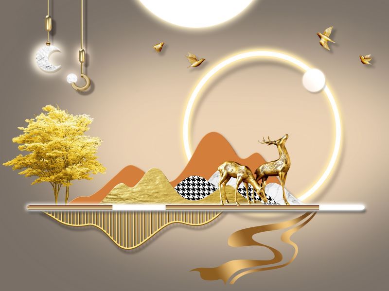 742 - TRANH TREO TƯỜNG PHÒNG ĂN - TRANH TRANG TRÍ - TRANH TRANH HƯƠU TÀI LỘC HIỆN ĐẠI | MÃ DBX-6645