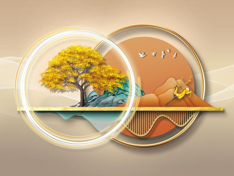 744 - TRANH TREO TƯỜNG PHÒNG ĂN - TRANH TRANG TRÍ - TRANH TRANH HƯƠU TÀI LỘC HIỆN ĐẠI | MÃ DBX-6652