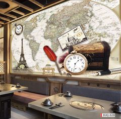 194 TRANH DÁN TƯỜNG 3D -TRANH QUÁN CAFE TRÀ SỮA - TRANH DÁN QUÁN ĂN  | MÃ TRANH DJQ-028