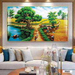TRANH TREO TƯỜNG - PHÒNG KHÁCH, PHÒNG LỄ TÂN - TRANH ĐỒNG QUÊ - KHỔ LỚN | Mã DQ42