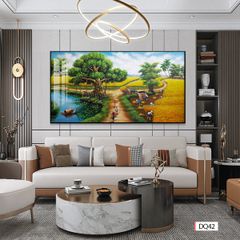 BST114 - TRANH TREO TƯỜNG - PHÒNG KHÁCH VÁCH TIVI - TRANH PHONG CẢNH ĐỒNG QUÊ - KHỔ LỚN