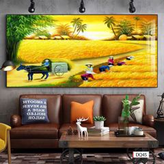 BST114 - TRANH TREO TƯỜNG - PHÒNG KHÁCH VÁCH TIVI - TRANH PHONG CẢNH ĐỒNG QUÊ - KHỔ LỚN