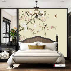 TRANH VẢI DÁN TƯỜNG 3D PHÒNG KHÁCH - TRANH HOA 3D | MÃ DT167