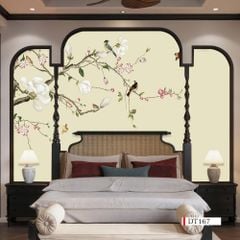 TRANH VẢI DÁN TƯỜNG 3D PHÒNG KHÁCH - TRANH HOA 3D | MÃ DT167