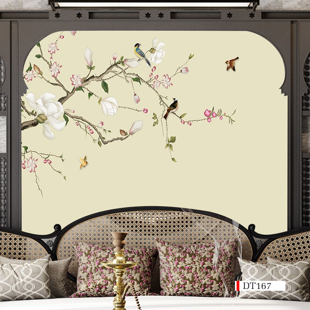 TRANH VẢI DÁN TƯỜNG 3D PHÒNG KHÁCH - TRANH HOA 3D | MÃ DT167