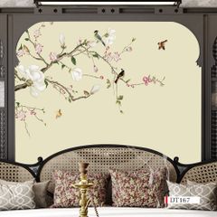 TRANH VẢI DÁN TƯỜNG 3D PHÒNG KHÁCH - TRANH HOA 3D | MÃ DT167